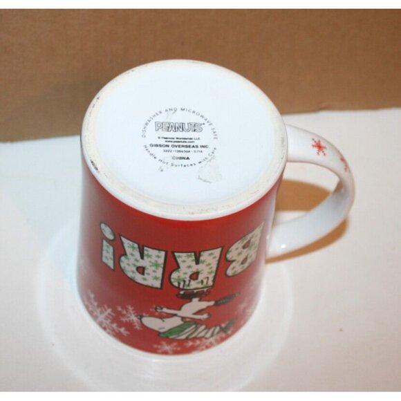 Snoopy Skate Brr Holiday Red Peanuts Oversized Ceramic Coffee Mug 20 oz - Picture 6 of 6